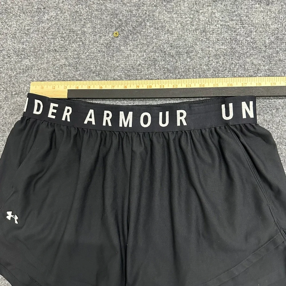 Under Armour Shorts Womens Size 2X Black HeatGear Loose Fit Athletic Gym Running